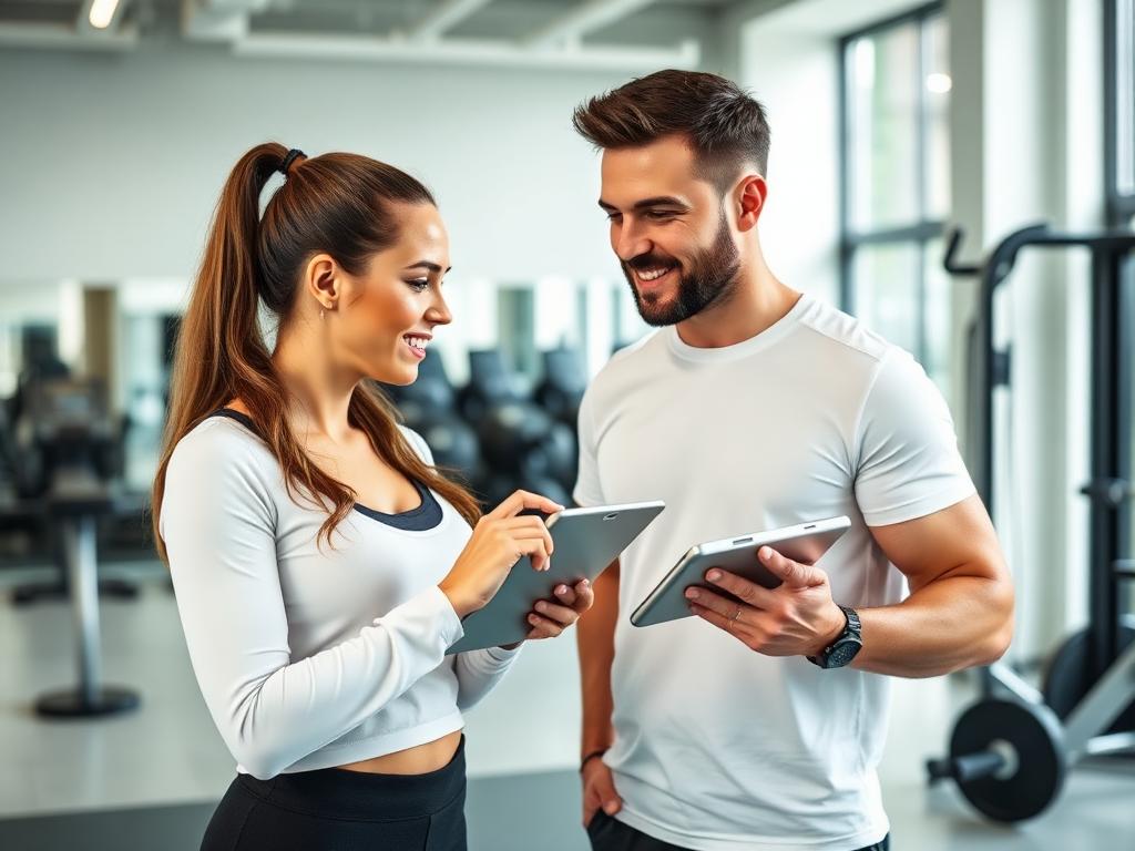 Personal trainer coaching a client through a session